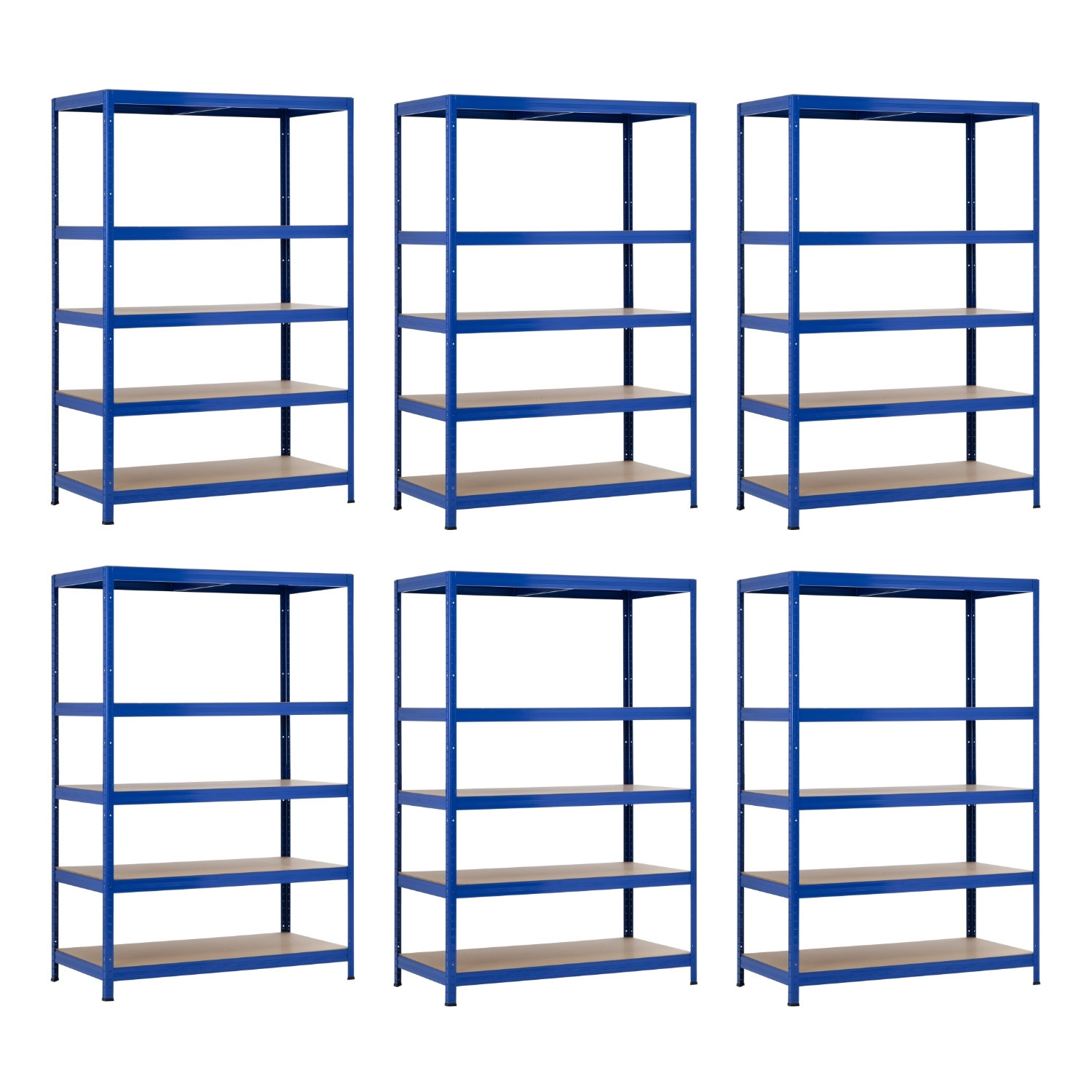 Pack 6 Estanterías Modulares Metálicas con 5 Baldas 1250kg 120x60x180cm Thinia Home Estanterías 8